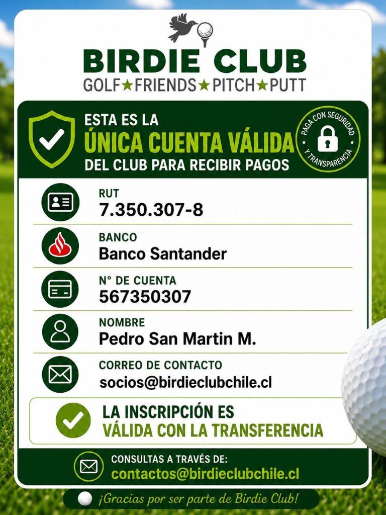 Única cuenta válida para pagos