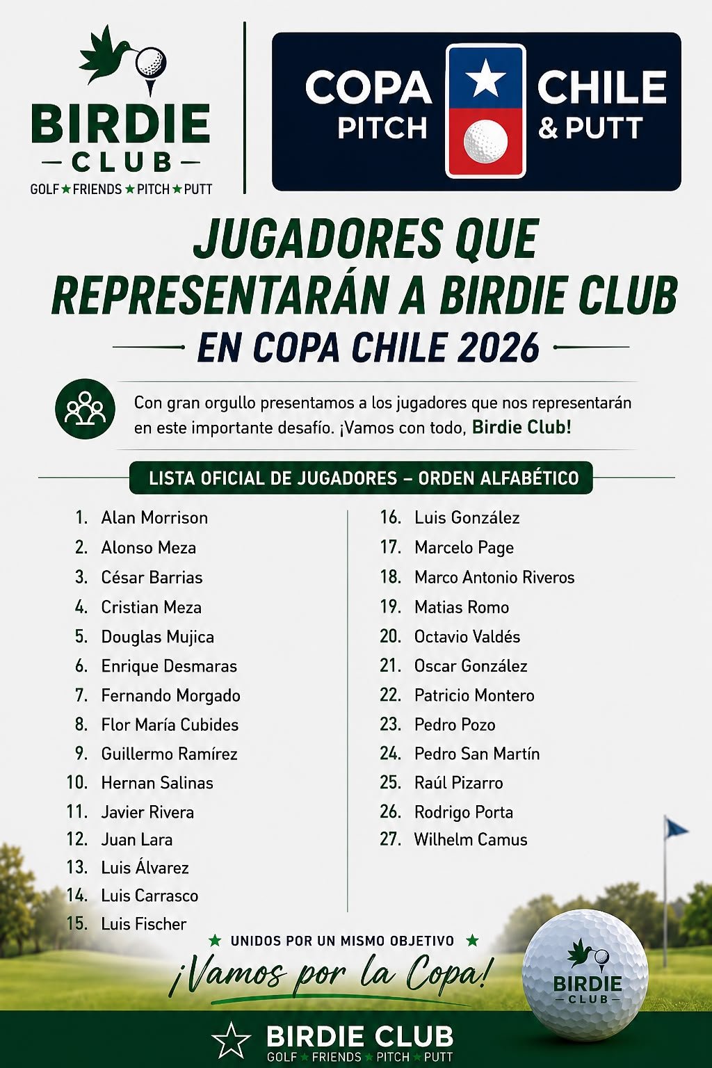 Lista oficial de jugadores